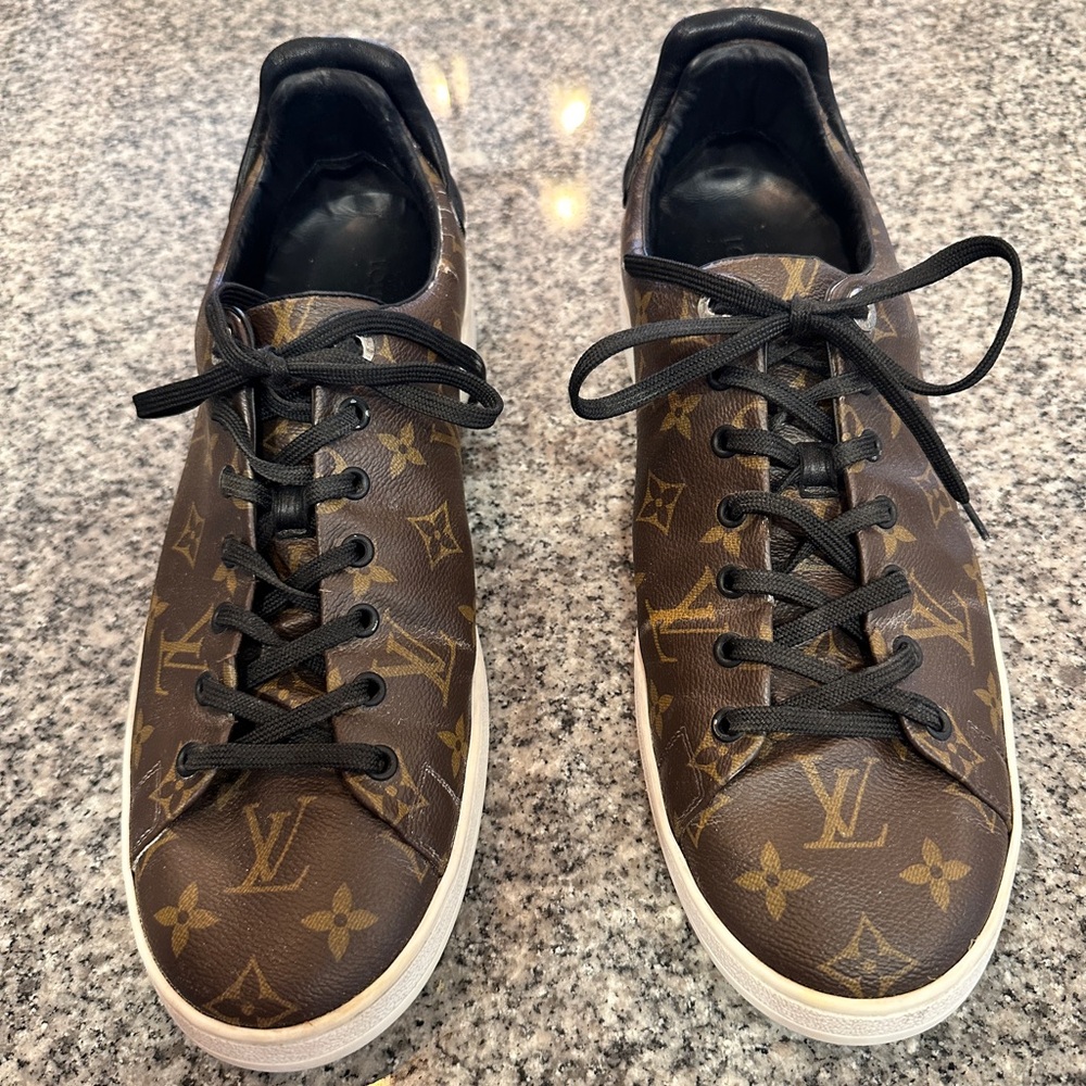 Louis Vuitton Brown Monogram Sneakers with White Sole